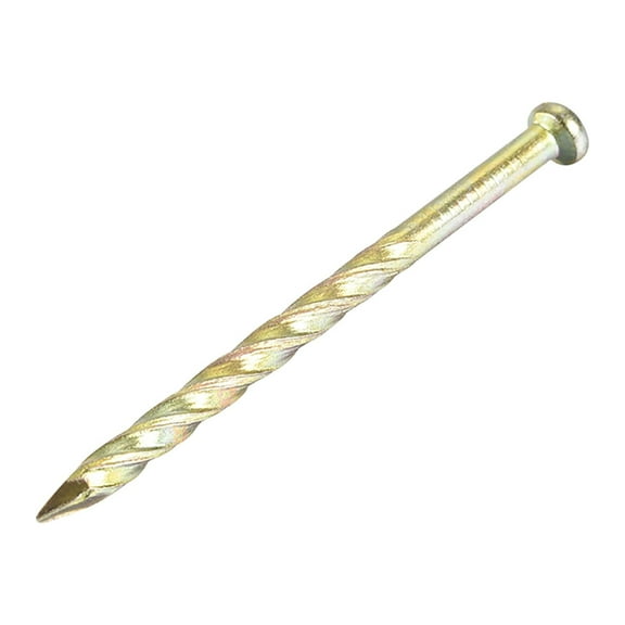Unique Bargains Spiral Deck Nails Carbon Steel Nail Spiral Shank 1.57" x  0.08" Golden 150 Pcs