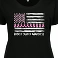 thumbnail image 4 of Inktastic Breast Cancer Awareness Pink Ribbons and Flag Women's Plus Size T-Shirt, 4 of 5