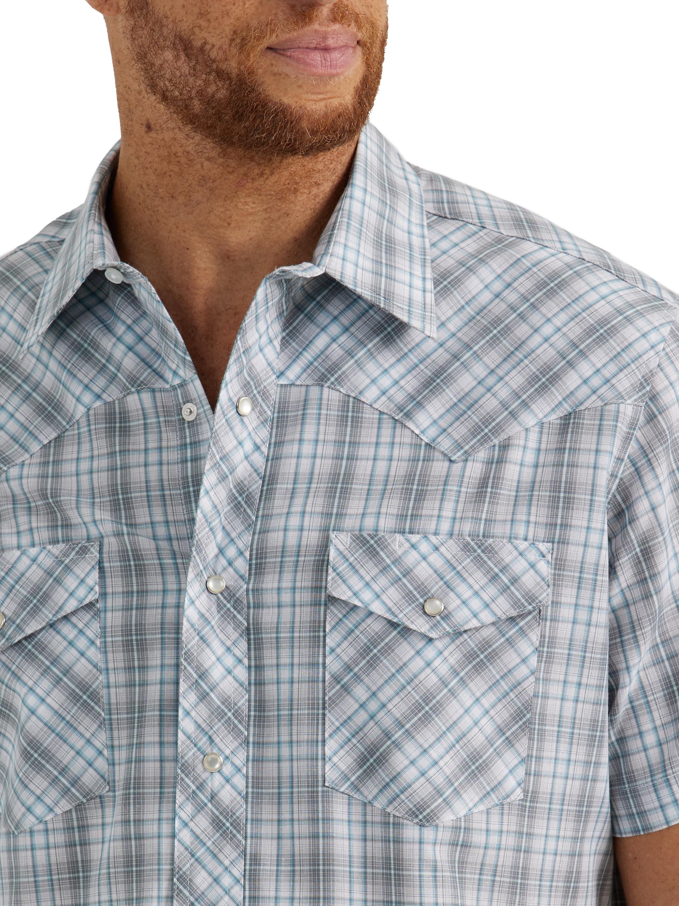 Wrangler® Men's Regular Fit Short Sleeve Western Shirt, Sizes S-5XL