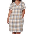 thumbnail image 3 of Vestido holgado con bolsillos y cuadros ligeros inspirados en Auburn, conjuntos elegantes para mujer, ropa de mujer, vestidos de fiesta para mujer, 3 of 7