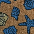 thumbnail image 4 of HomeRoots 555486 18 x 30 in. Blue & Brown Coir Seashells Outdoor Door Mat, 4 of 5