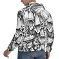 thumbnail image 6 of Picia Monochrome Botanical Illustration Pattern Casual Men's Hoodie - Lightweight Hooded Sweatshirt with Kangaroo Pocket, Comfortable Pullover for Everyday, Travel-Large, 6 of 7
