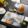thumbnail image 4 of Navy Blue Pumpkins Fall Placemats Set of 2, Botanical Thanksgiving Grey Wooden Washable Wipeable Table Mats for Dining Tables, Indoor Outdoor Kitchen Place Mats for Holiday Party Table Decor, 4 of 9