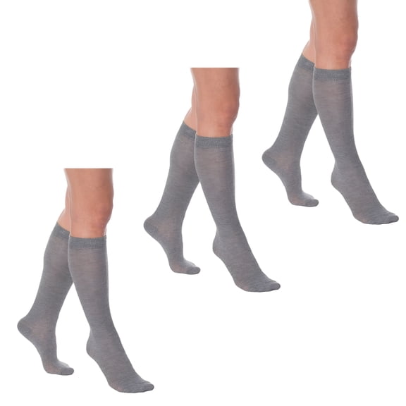 TELOLY Over the Calf Socks for Men and Women Boot Socks for Women Gray 3 Pairs Boot Socks Size 9-11