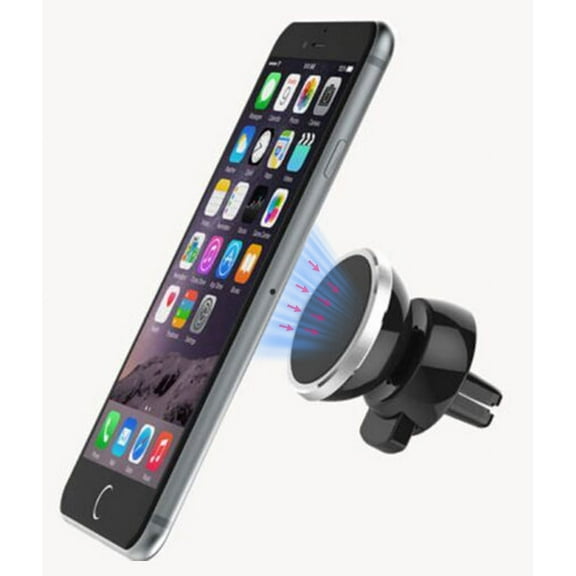 Magnetic Phone Holder Car AC Vent Clip Mount TWO Nakedcellphone Magnet Adapters, UNIVERSAL