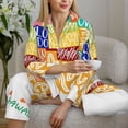 thumbnail image 6 of Bingfone Womens Pajama Sets USA MAP Print,Long Sleeve Loungewear Pajamas Set-XX-Large, 6 of 8