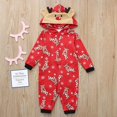 thumbnail image 3 of Louist Family Matching Christmas Pajamas Set Sleepwear Jumpsuit Hoodie with Hood Matching Holiday PJ's for Family (Red 2/3-6M), 3 of 7