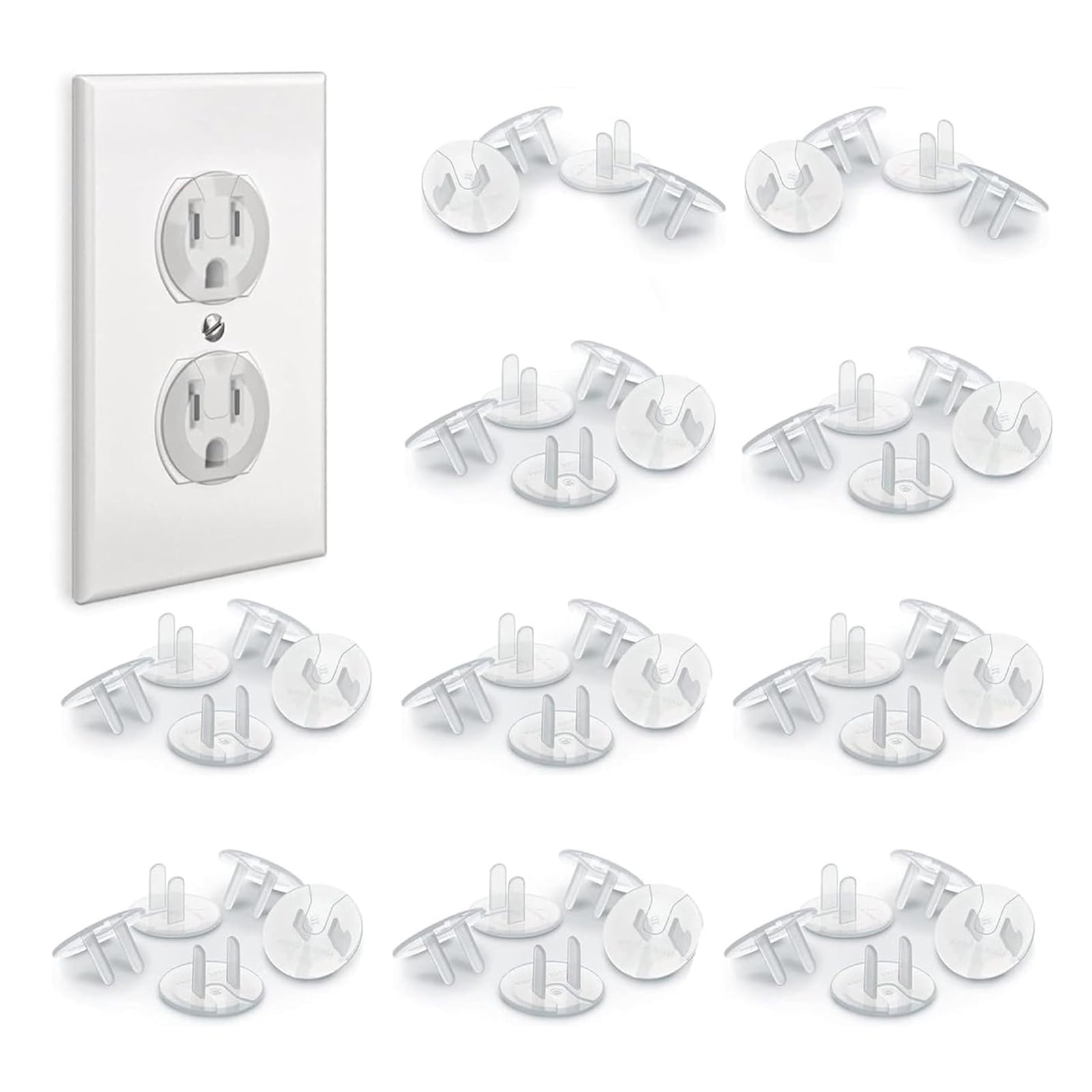 48 Pack Outlet Covers Baby Proofing, Provide Shock Prevention and Easy Installation, Safe and Secure Plastic Plug Covers for Power Sockets (48 Outlet Covers)