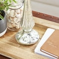 thumbnail image 6 of DecMode Silver Glass Handmade Turned Style Pillar Hurricane Lamp with Faux Mercury Glass Finish, 6 of 9
