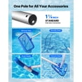 thumbnail image 5 of VEVOR Pool Pole, 3.4 to 12 Ft Telescoping Swimming Pool Cleaning Poles, Professional Adjustable Telescopic Pole with Extension Pole,Heavy Duty Cleaner Stick for Skimmer Net, Rake, Brush, Vacuum Head, 5 of 9