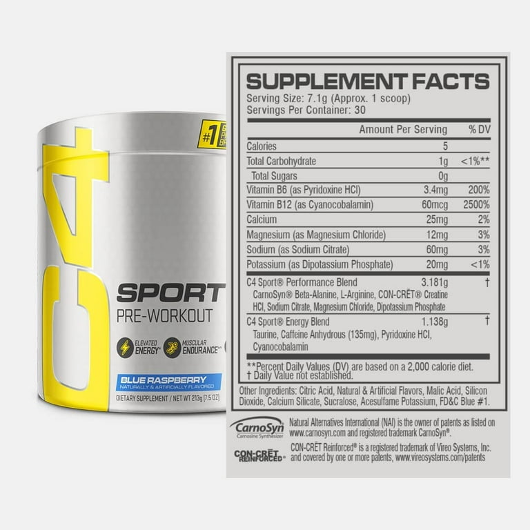 C4 Pre Workout Blue Raspberry Nutrition Facts EOUA Blog