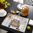thumbnail image 3 of Fall Truck Placemats Set of 12, Thanksgiving Tree Maple Leaf Pumpkins Vintage Placemats for Dining Table, Place Mats for Kitchen Tabletop, Waterproof Wipeable Dining Table Mats Set, 3 of 9