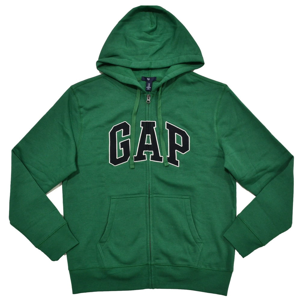 Gap - GAP Mens Fleece Arch Logo Full Zip Hoodie (S, Dark Green ...
