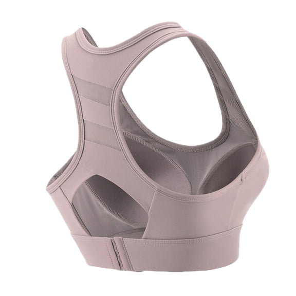 Xfvqtps Sports Bra for Women Racerback Back Buckle Padded Breathable High Impact Yoga Athletic Exercise Bras Purple