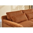 thumbnail image 5 of 74 Inch Cloud Corduroy Loveseat Sofa Modern 2 Seater Couch for Small Spaces Living Room Bedroom Orange Comfortable Upholstered Sofa, 5 of 9