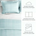 thumbnail image 3 of Noble Linens Aqua Thatch Pattern Duvet Set 3-Piece Duvet Cover Set, King/Cal King, 3 of 11