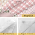 thumbnail image 3 of No Hook Boho Spring Floral Shower Curtain with Snap in Liner Set, Vintage Flowers Patchwork Plaid Pink Waterproof Bathroom Curtains with See Through Top Window, Hotel Style Extra Long 72 x 96 Inch, 3 of 6