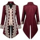 thumbnail image 3 of Chaqueta gótica victoriana estilo steampunk para hombre, frac de terciopelo morado vintage, levita medieval, uniforme, traje renacentista para hombre, 3 of 5