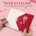 thumbnail image 6 of 4Pcs Rectangle 3D Rose Pop Up Paper Greeting Card with Envelope Valentine's Day Invitation Card Rose Red Mothers Day Card Flower Greeting Card Rose Birthday Card 184x127x5mm, 6 of 8
