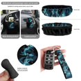 thumbnail image 5 of Jeiento Blue Dragonfly Car Seat Cover Full Set with 15 Inch Steering Wheel Cover Trash Bin Rear View Mirror Cover Cup Holder Key Chain Seat Belt Strap Pad Fit Most Vehicles, 5 of 6