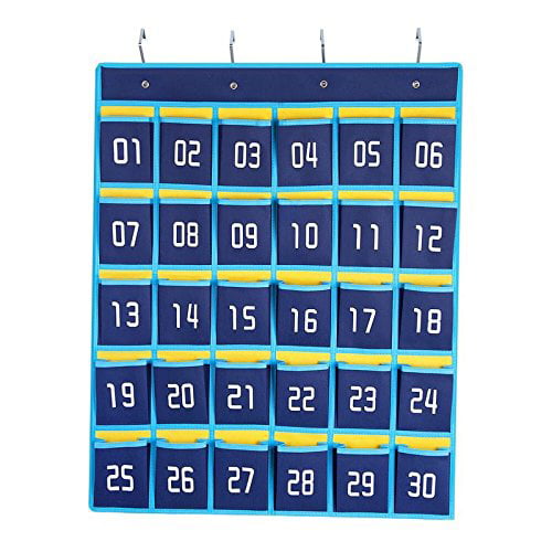 Numbered Classroom Pocket Chart Cell Phones Holder Wall Door Hanging 