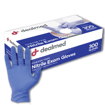 Dealmed Nitrile Medical Grade Exam Gloves, 3.0 mm, Latex Free, Disposable Gloves for Hospitals, Law Enforcement, First Response, Blue (Small, 300 ct.)