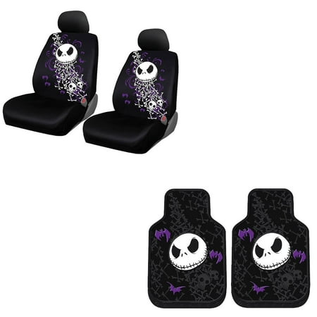 NightMare Before Christmas 2 Front Vinyl Floor Mats And 2 Seat Covers