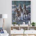 thumbnail image 3 of Design Art - Three Horses Running in Seaside, 3 of 5