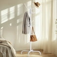 thumbnail image 2 of CHITOOMA 14 Hooks Coat Rack Stand Metal Storage Rack Freestanding Hat Clothing Display Stand, White, 2 of 10