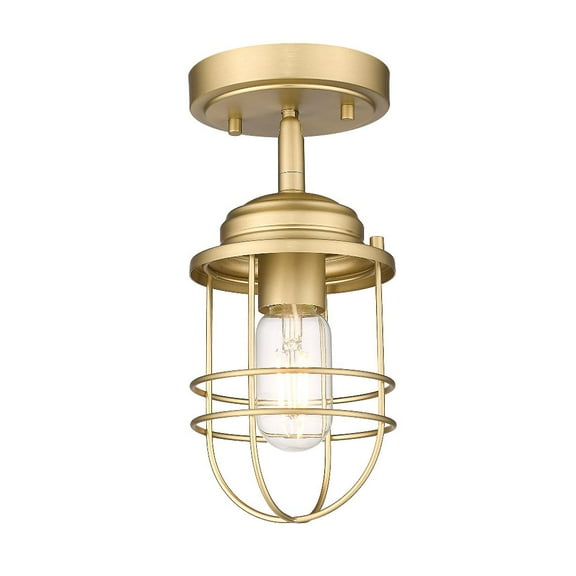 Golden Lighting Seaport 1-light Semi-Flush Mount in Brushed Champagne Brass