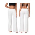 thumbnail image 3 of Rdhnmea Women Wide Leg Sweatpants Fold Over Low Rise Flare Yoga Lounge Pants Cute Y2k Teen Girl Athletic Workout Flare Leggings Streetwear, 3 of 9