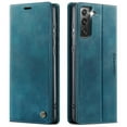 thumbnail image 2 of CaseMe Calf Leather Lining Microfibre Wallet Case for Samsung Galaxy S21 Plus 6.7-inch with RFID Blocking,Magnetic Closure,Card Slots,Cash Slot,Kickstand,Shockproof Flip Folio Protective Phone Case, 2 of 10