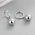 thumbnail image 3 of SmartBy 1 Pair Women Hoop Earrings Solid Color Short Lightweight Ball Pendant Dangle Earrings Birthday Gift, 3 of 6