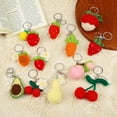 thumbnail image 5 of Creative Knitting Fruit Keychain for Women Girls Cute Strawberry Carrot Weaved Keyrings Bag Pendant Car Key Chain Holder Jewelry, 5 of 10