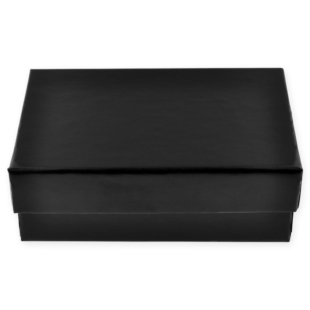 Black Gloss Cotton Filled Large Jewelry Gift Box 10 Pack