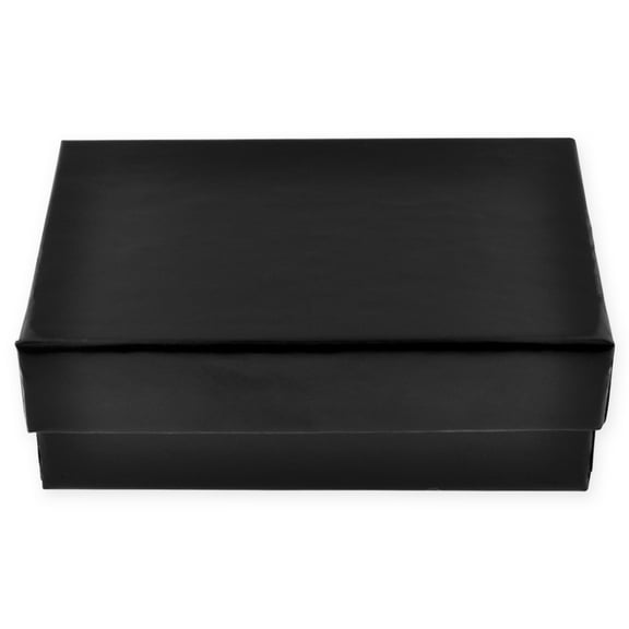 Black Gloss Cotton Filled Large Jewelry Gift Box 10 Pack