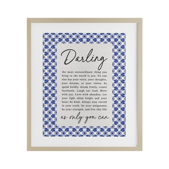 Stupell Industries Eclectic Darling Only You Can Inspiring Birch Framed Print Under Glass, 17 x 21, by Lettered and Lined