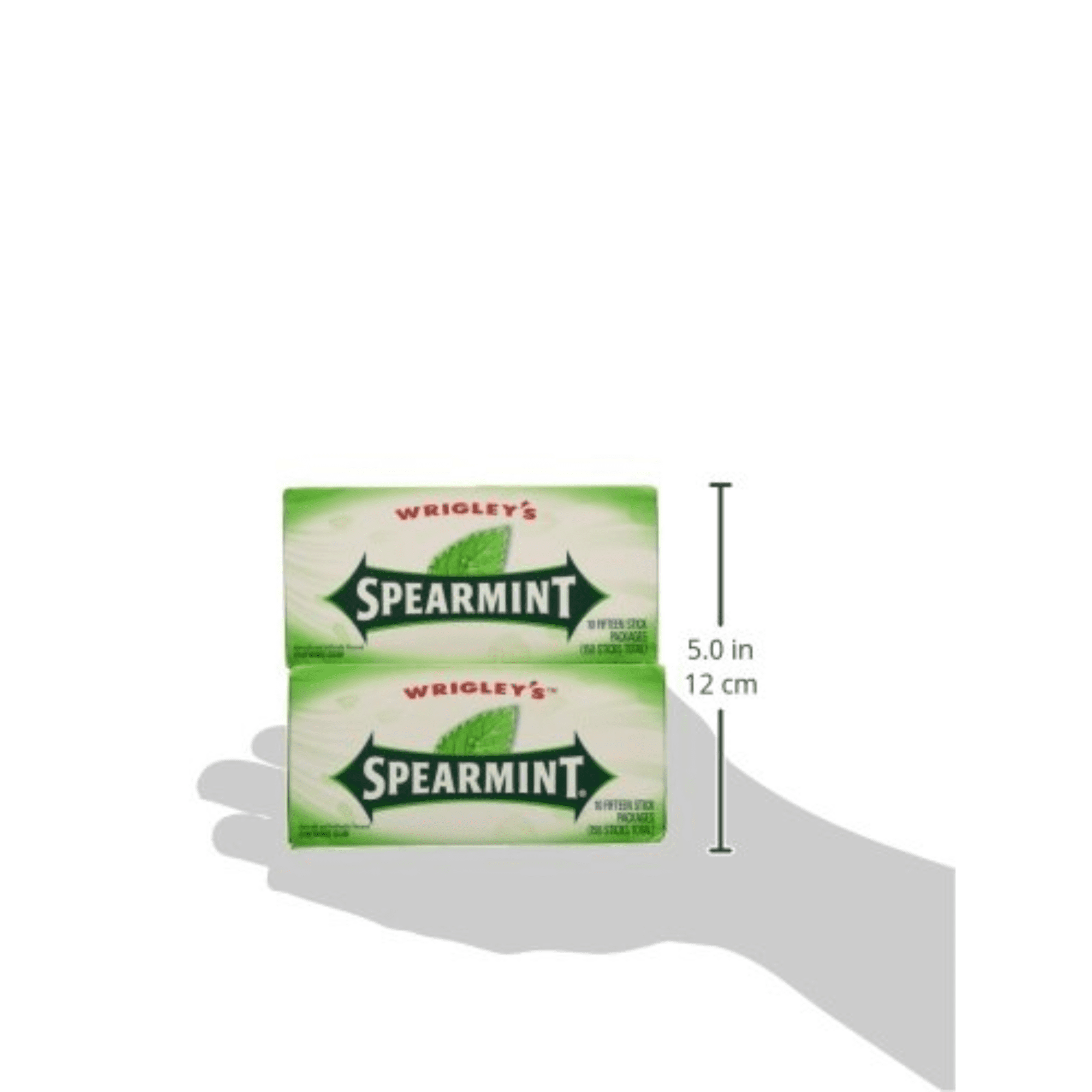 Wrigley Slim Pack Spearmint Chewing Gum 15Pcs Ea. Pack (20 Pack Double Up)