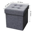 thumbnail image 2 of ITY International - Pouf Repose-Pieds Pliable en Tissu avec Rangement, 15 Pouces x 15 Pouces x 15 Pouces, Gris, 2 of 2
