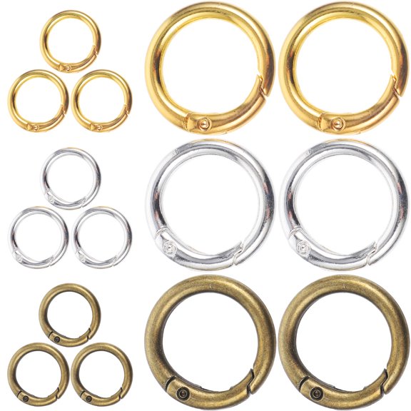 LOLIPPYY 15 Pieces Colored Round Spring O- Key Bulk Pack Material for Backpacks and Handbags