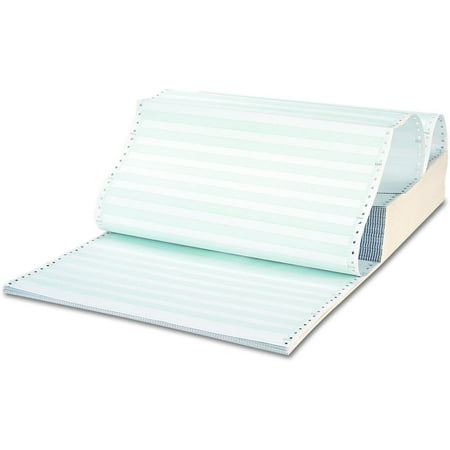 Universal Green Bar Computer Paper, 4-Part Carbonless, 14-7/8" x 11", Perforated, 900 Sheets 15755
