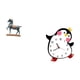 thumbnail image 5 of Figura de escultura de caballo de pie para escritorio, sala de estar, estantería, decoración con pingüino de dibujos animados, reloj de pared de mader, 5 of 8