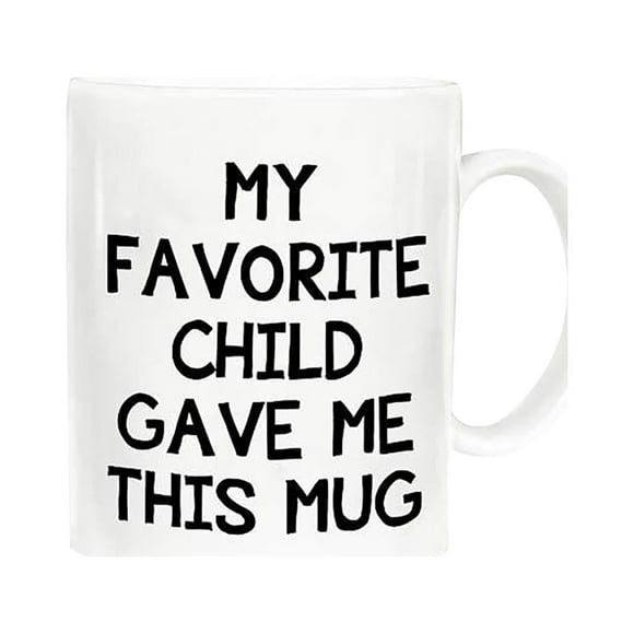 fsxdhpcsgfc Funny Coffee Mug Day Mom Dad My Favorite Child Gave Me This Mug Clear Coffee Mugs with Lids Reusable Coffee Mugs for Mom Coffee Mug Set with Stand