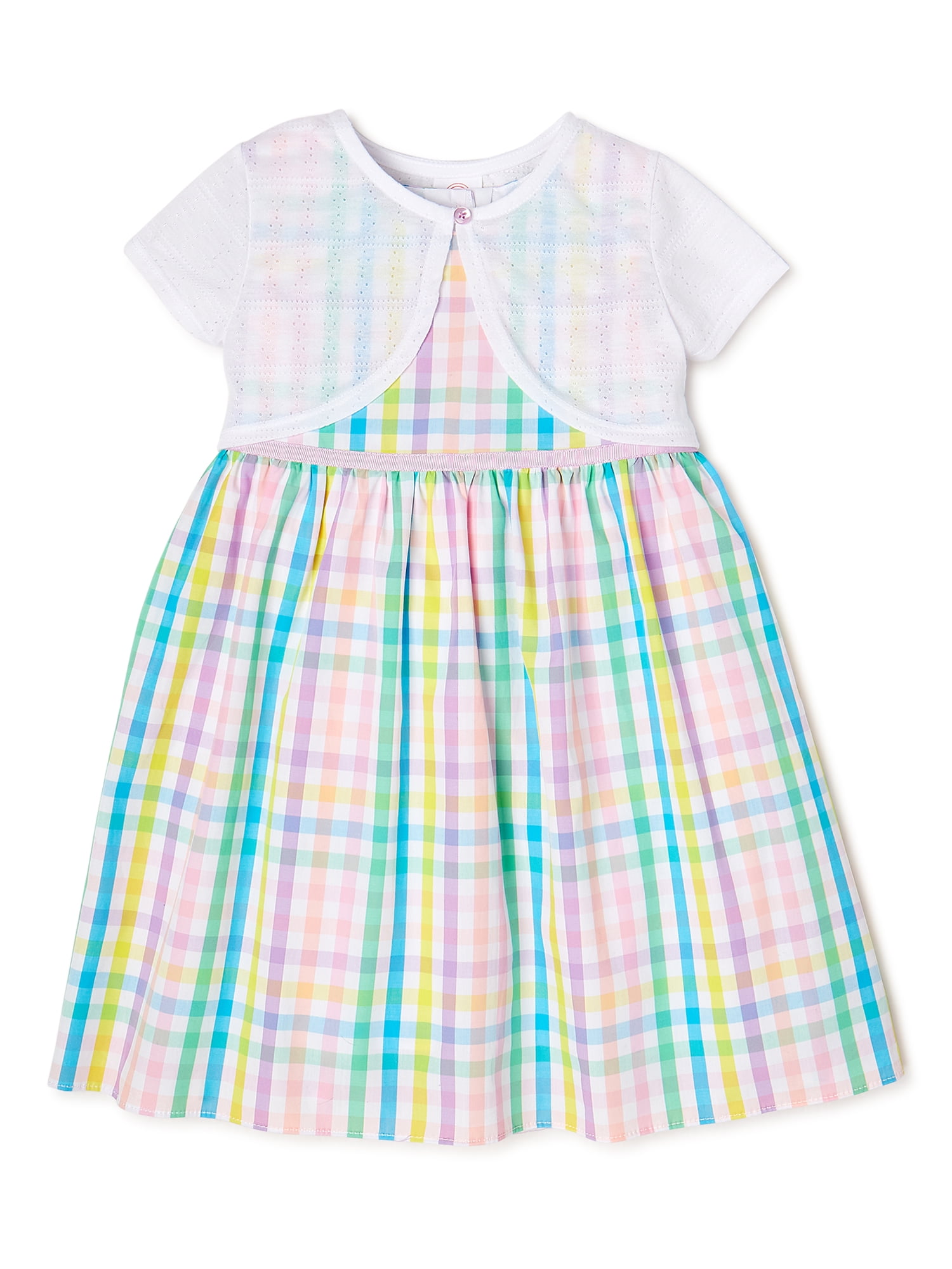 Toddler Girls Spring Plaid Easter Dress 