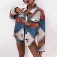 thumbnail image 2 of HAPIMO Sales Womens Button Down Jacket Western Vintage Ethnic Graphic Print Shacket Jacket Lapel Collar Outwear Bust Pocket Tops Teen Grils Fashion Clothes Multicolor L, 2 of 9