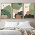 thumbnail image 2 of IDEA4WALL Framed Canvas Print Wall Art Set of 3 Mid-Century Modern Pastel Polygons Illustrations Abstract Geometric Modern Art Color Block Wall Decorative Artwork for Room Decor - Natural 24"x36"x3, 2 of 5