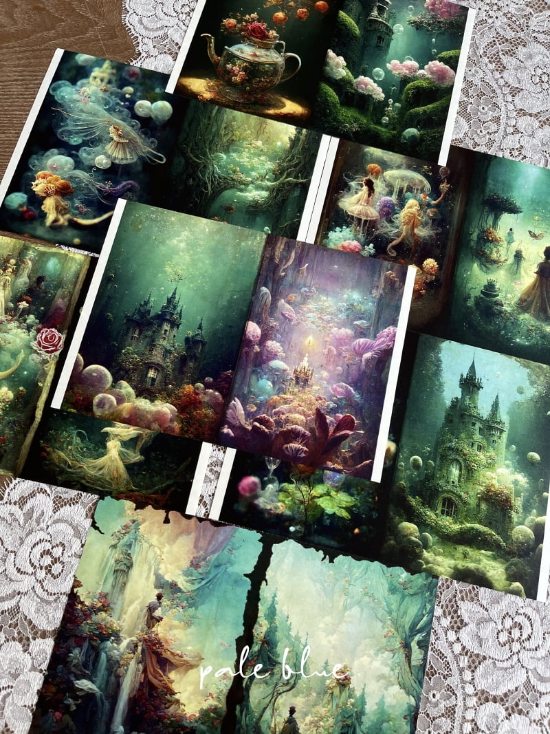 22 Sheets Dreamland Kingdom Scrapbook Paper - A5 Size DIY Junk Journal Material for Creative Crafting
