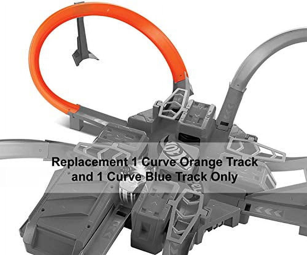 Replacement Parts for Hot Wheels Track - Hot Wheels Criss Cross Crash Car Race Track DTN42 | Includes 1 Curve Orange Track and 1 Curve Blue Track