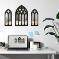 thumbnail image 4 of LNGOOR 3Pcs Window Wall Mirror Set Arched Wall Mirror Decor Self-Adhesive Wall Mirror for Living Room, 4 of 7