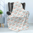 thumbnail image 4 of Sailboat Soft Flannel Fleece Throw Blanket, Nautical Illustration of Watercolored Marine Theme Toy Sailboats, Cozy Plush for Indoor and Outdoor Use, 50" x 70", Burnt Sienna Baby Blue, by Ambesonne, 4 of 5